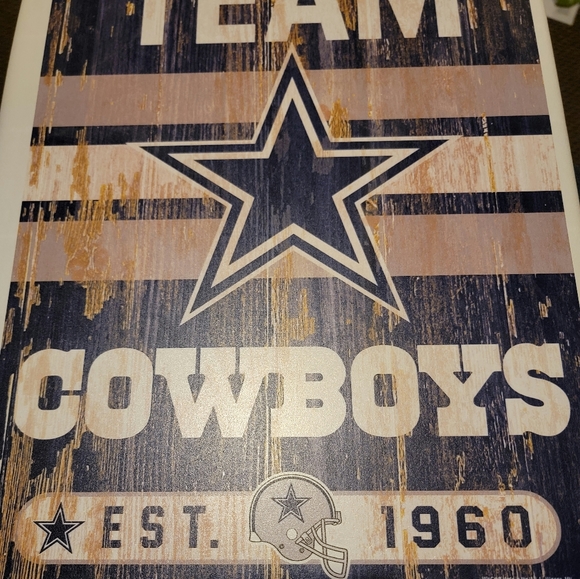 DALLAS COWBOYS HIGH QUALITY DISTRESSED WOOD SIGN REPRESENT - Picture 3 of 4